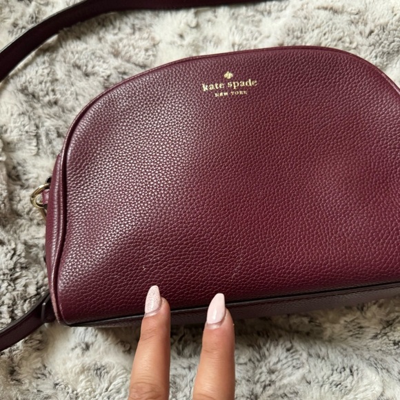 Kate Spade Burgundy Red Crossbody Double Zipper - Picture 2 of 5